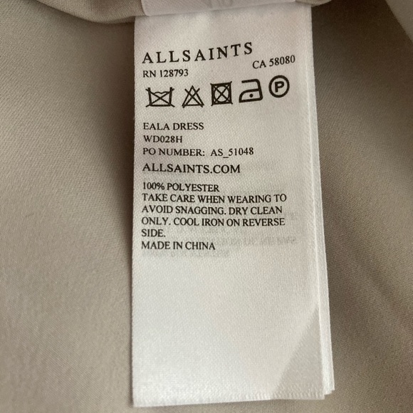 Brand New ALLSAINTS Eala Dress in Pale Grey Size 0 - Picture 6 of 6